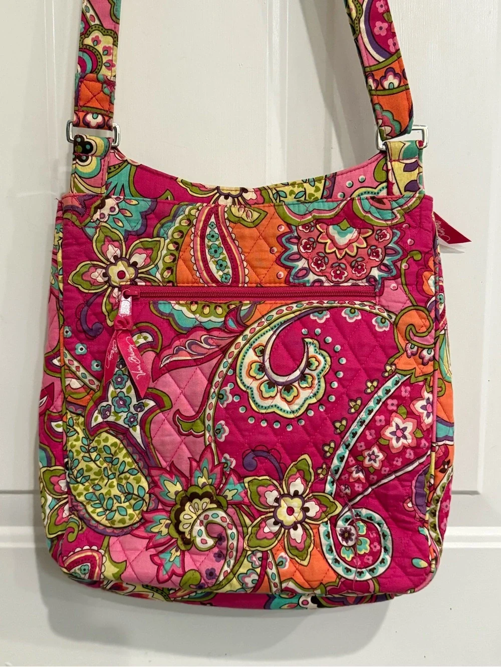 RARE Vera Bradley Pink Multicolor Floral Paisley Crossbody Shoulder Bag NWOT
